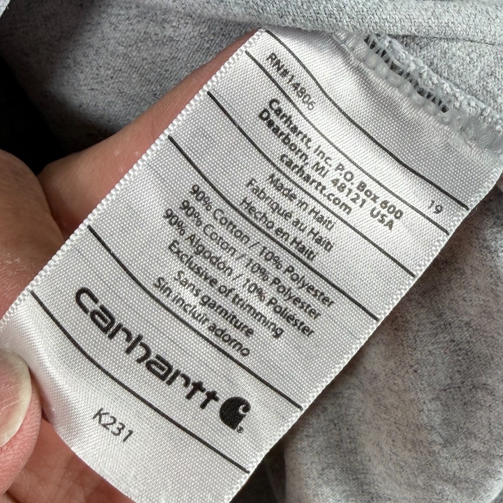 Carhartt Dearborn Long Sleeve T-Shirt Mens L Heather Gray Logo Original Fit - Picture 16 of 16